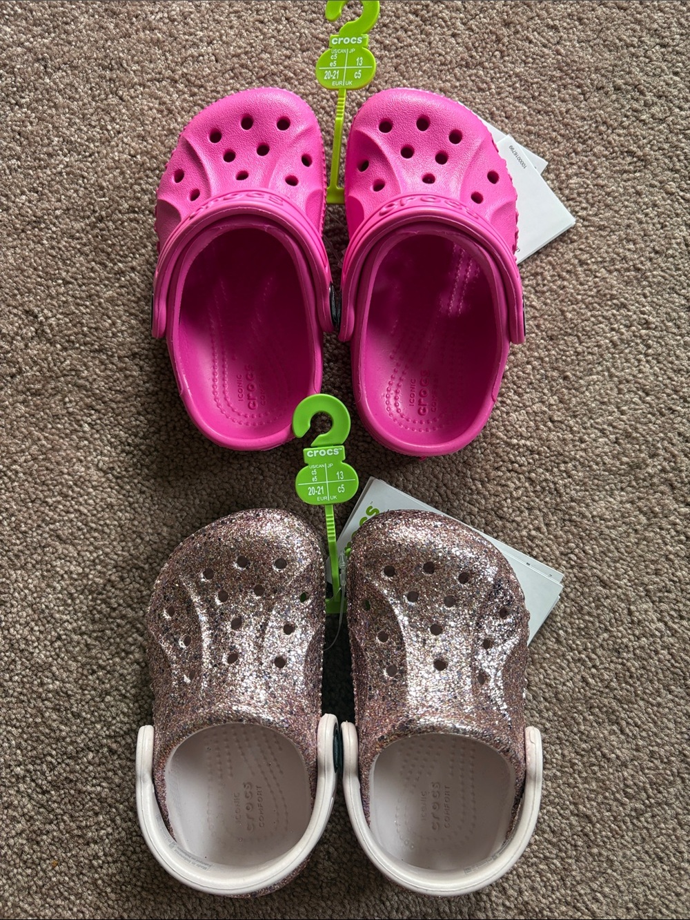 Crocs Kids Girls set lot bundle of 2 Baya Clog toddler sandals size c5 NWT